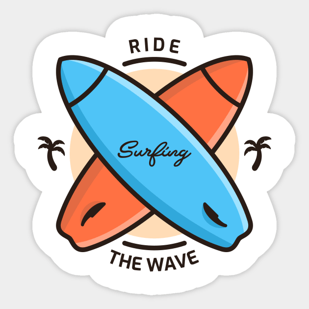 Ride The Wave Sticker by VEKTORKITA